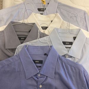 Boss Hugo Boss button down dress shirts lot of five neck varies between 15.5-16